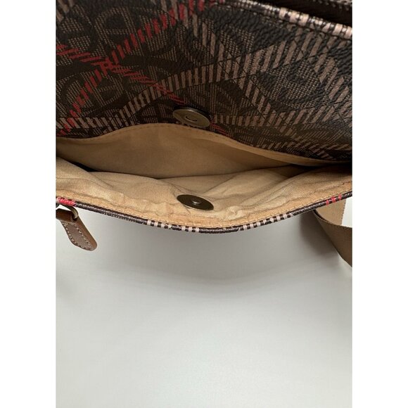 Giani Bernini Block Signature Crossbody Bag Brown Red - Picture 11 of 13